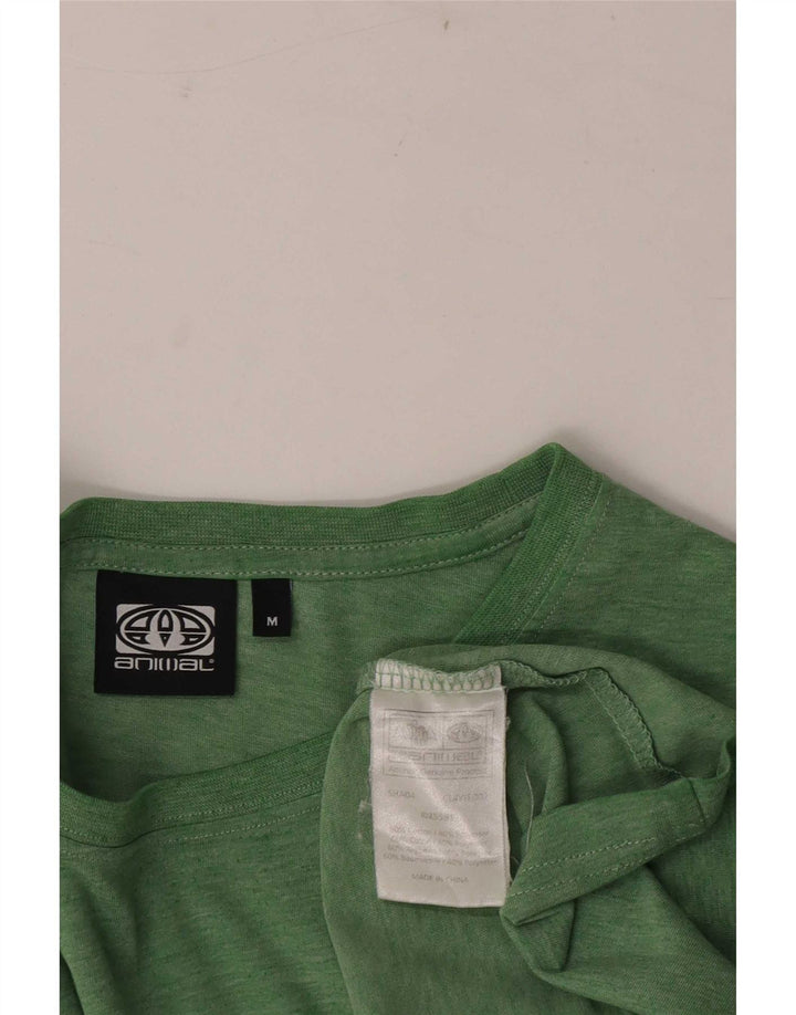 Animal Mens Graphic T-Shirt Top Médio Algodão Verde