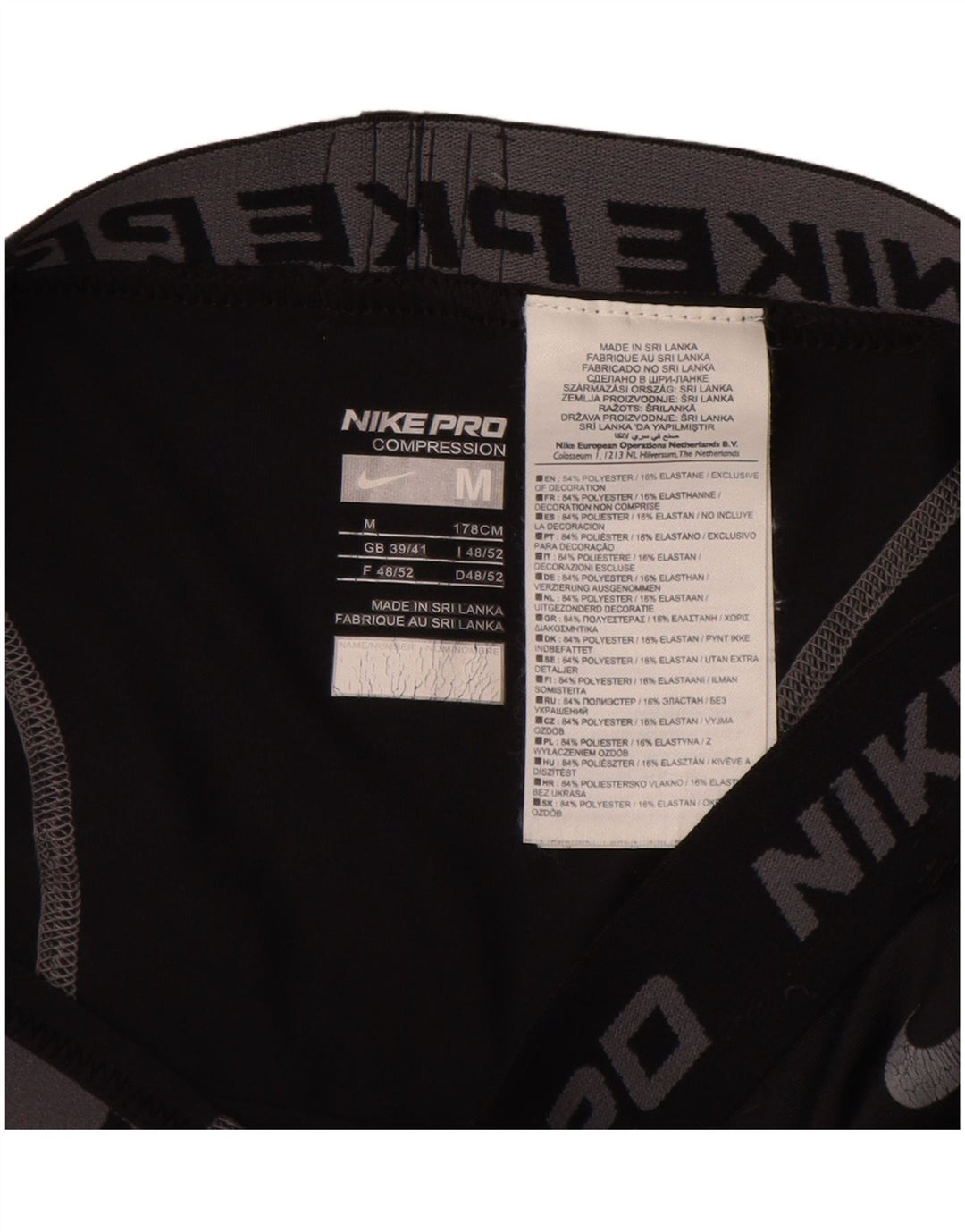 Leggings Nike Masculino Graphic UK 39/41 Médio Preto Poliéster