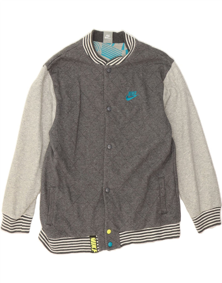 NIKE Boys Tracksuit Top Jacket 13-14 Years XL Grey Colourblock Cotton Vintage Nike and Second-Hand Nike from Messina Hembry 