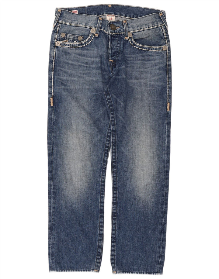 Jeans retos femininos True Religion W31 L28 algodão azul