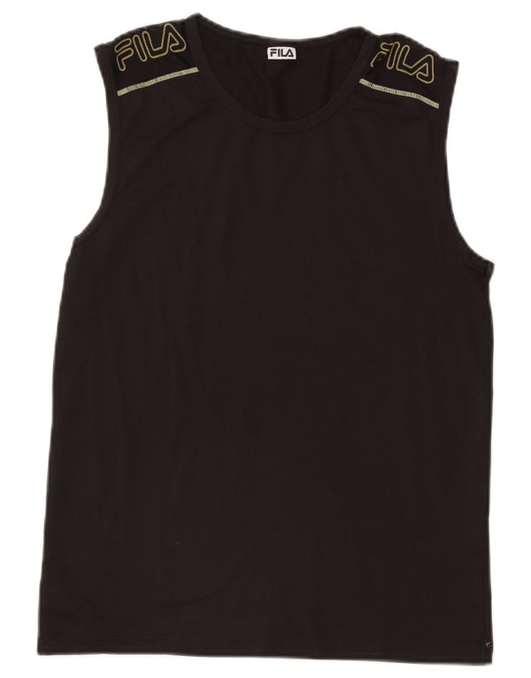 Fila Mens Graphic Vest Top Pequeno Poliamida Preta