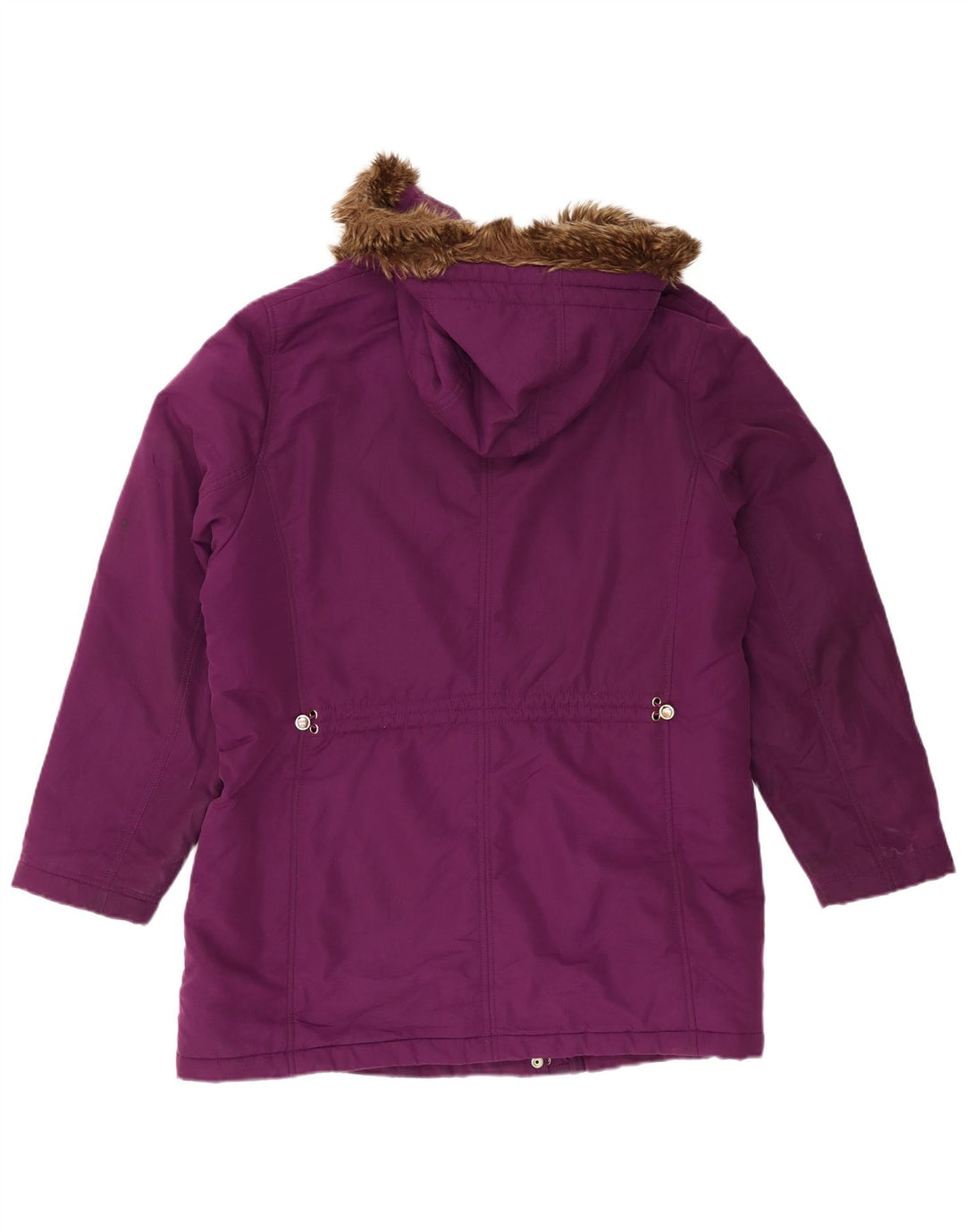 Jaqueta parka feminina com capuz Marks & Spencer Reino Unido 20 2XL poliéster roxo