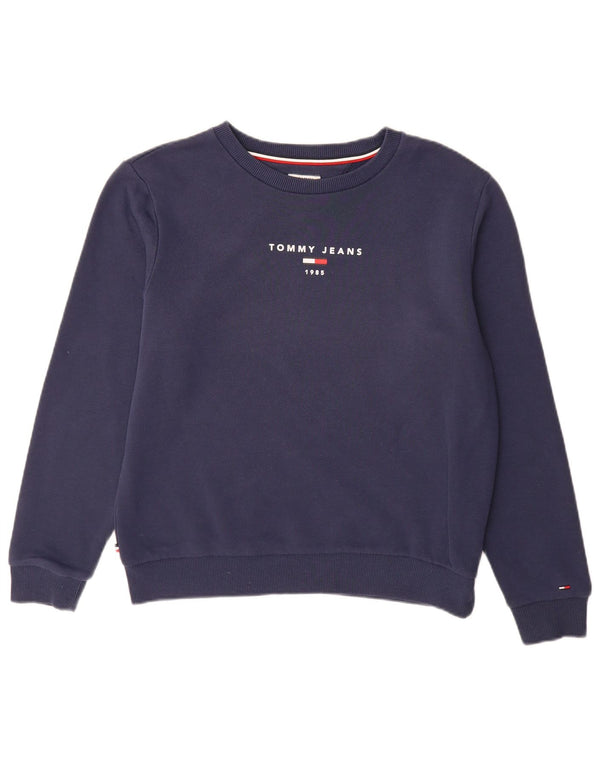 Tommy Hilfiger moletom gráfico feminino jumper UK 16 grande azul marinho