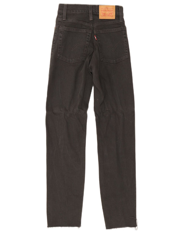 Jeans femininos Levi's Slim W24 L27 algodão preto