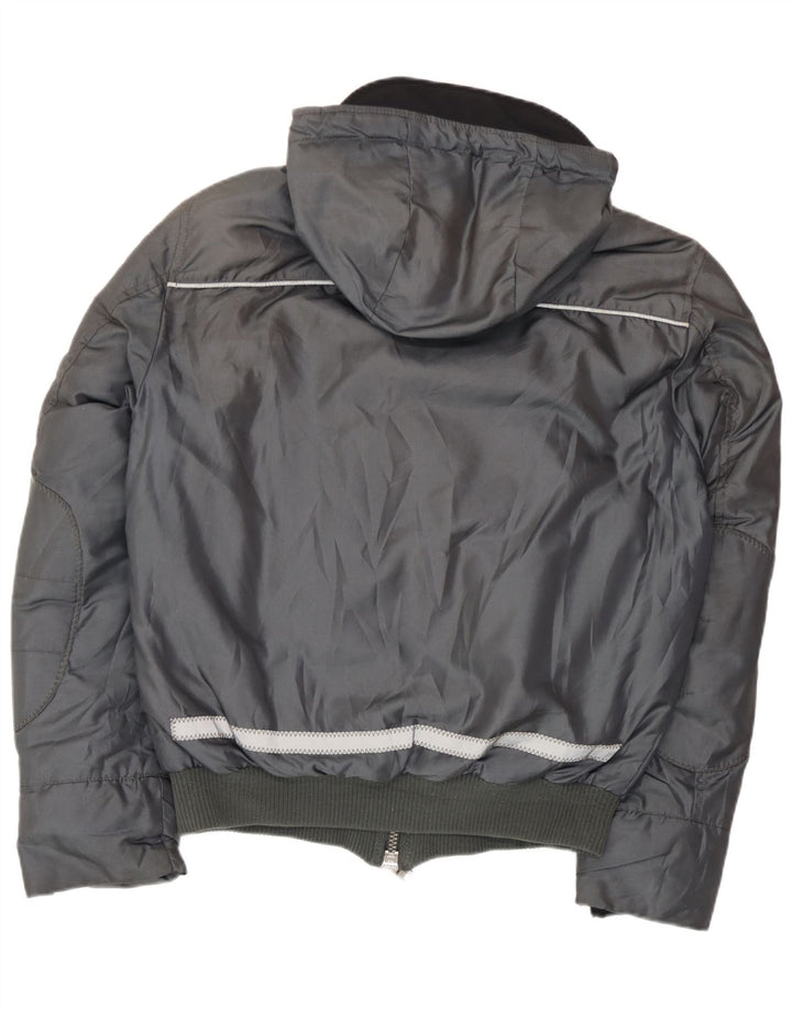 Jaqueta bomber acolchoada masculina PEUTEREY com capuz UK 38 poliamida cinza médio