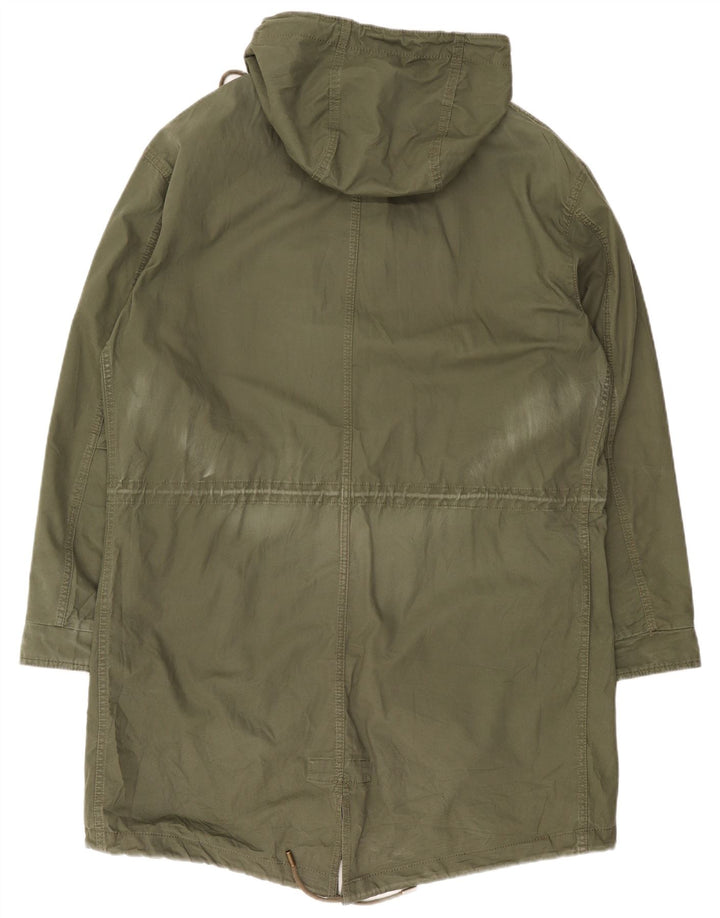 Jaqueta Parka masculina Zara com capuz Reino Unido 40 Grande Caqui