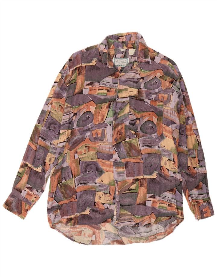 Camisa masculina vintage grande patchwork multicolorido