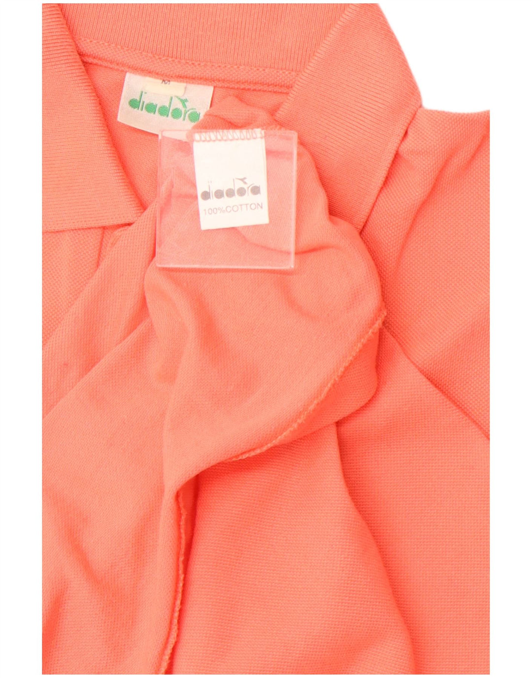 DIADORA Mens Long Sleeve Polo Shirt Medium Pink Cotton