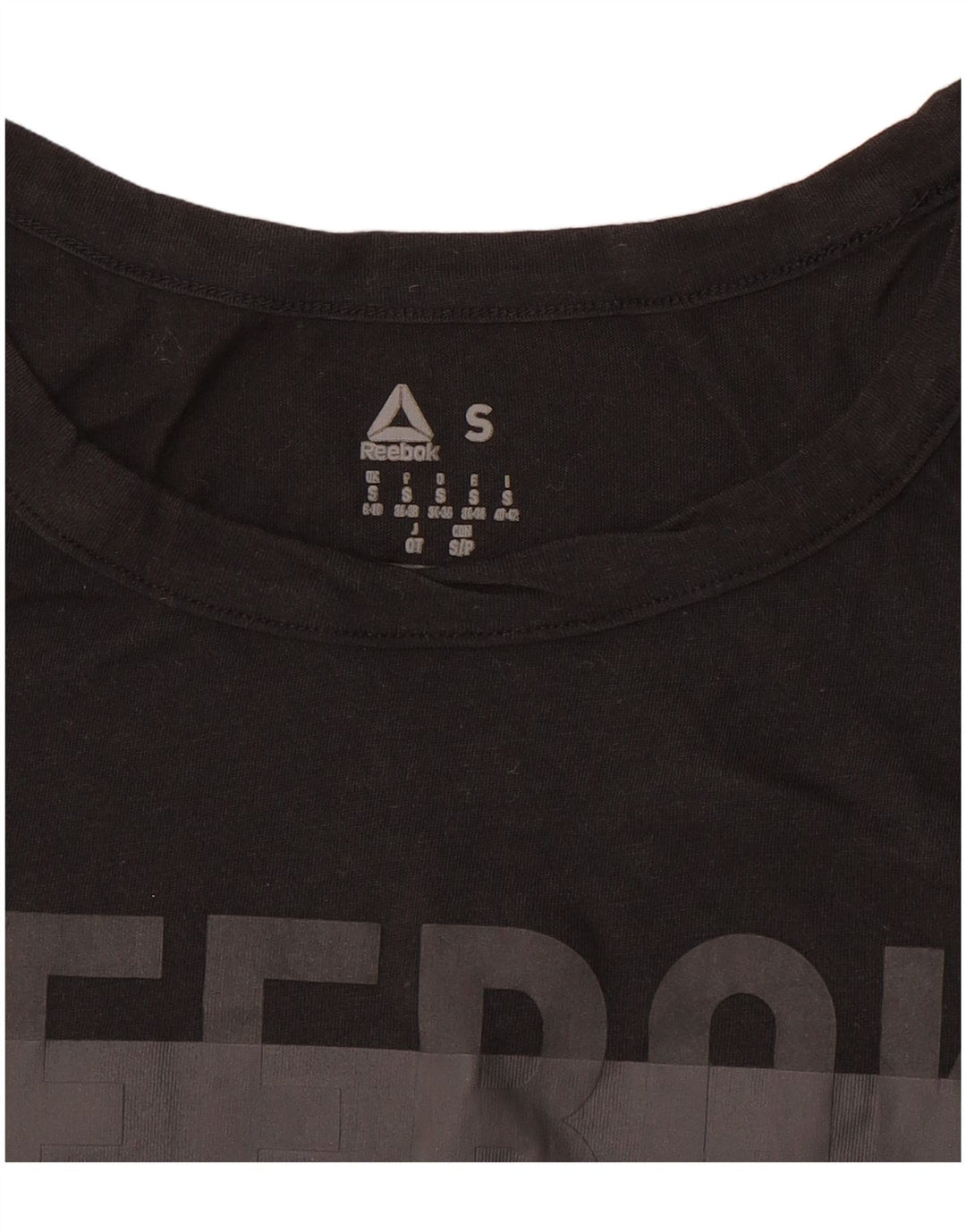Reebok Womens Graphic Vest Top UK 8/10 Pequeno Preto