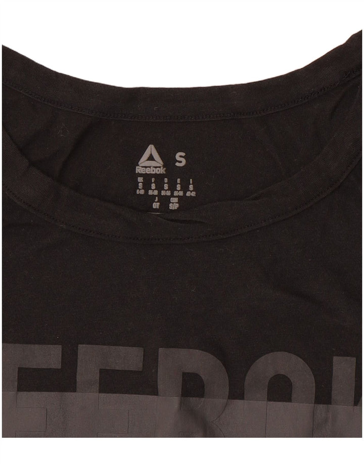 Reebok Womens Graphic Vest Top UK 8/10 Pequeno Preto
