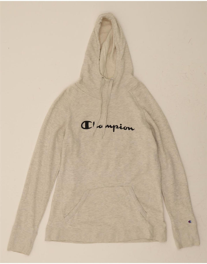 CHAMPION Mens Graphic Hoodie Jumper Large Grey Flecked Cotton Vintage Champion and Second-Hand Champion from Messina Hembry 