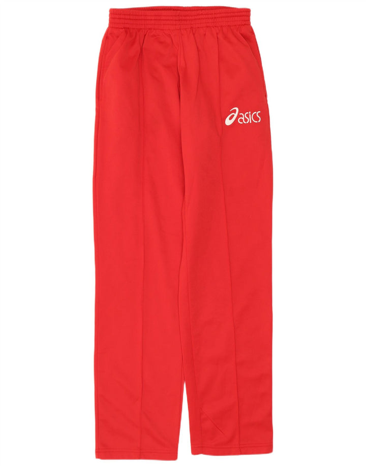 Calça de treino feminina ASICS UK 10 pequena poliéster vermelho
