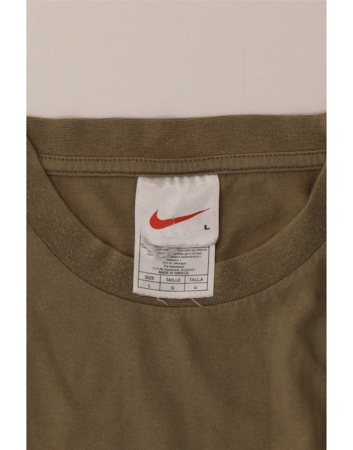 Camiseta gráfica masculina Nike grande algodão cáqui