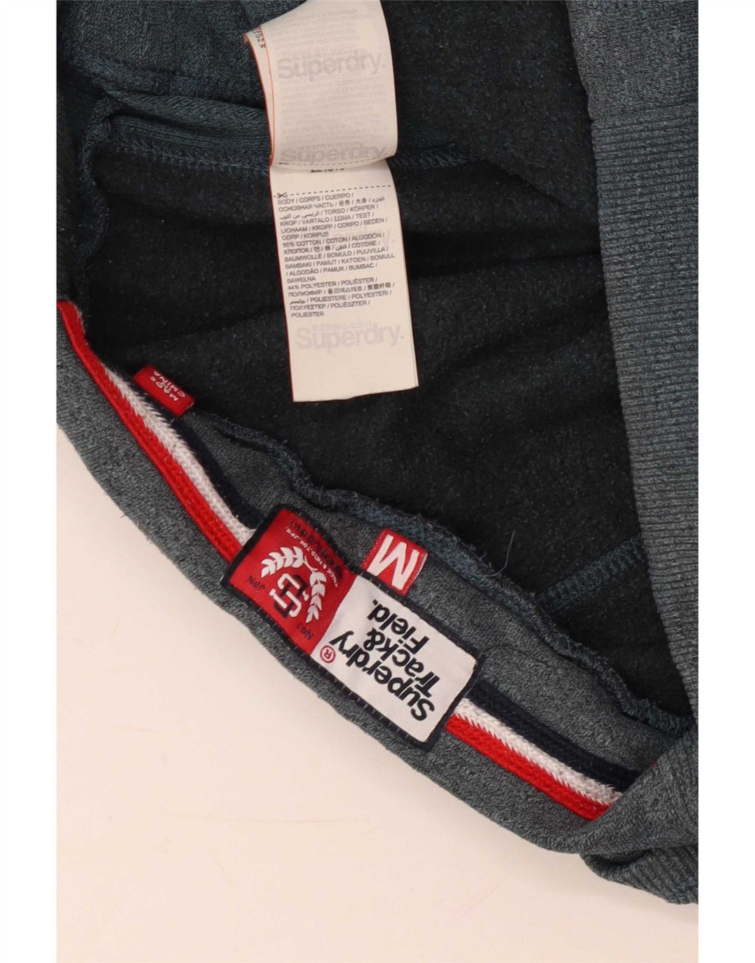 Superdry Mens Graphic Tracksuit Calças Joggers Médio Algodão Cinza