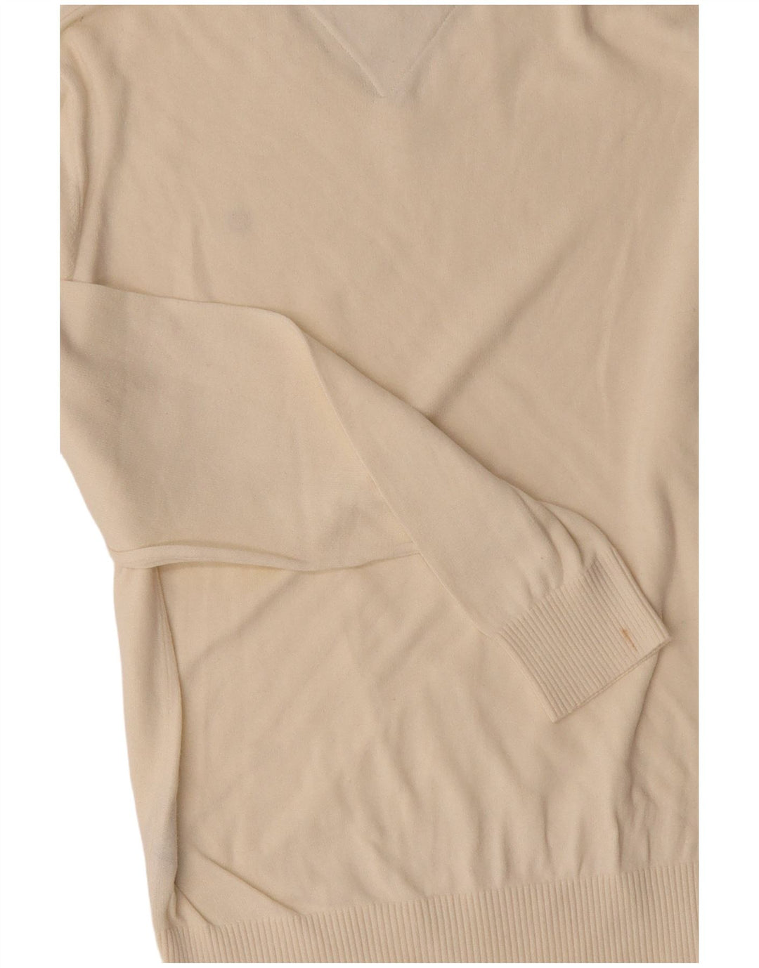 TOMMY HILFIGER Suéter masculino com decote em V médio algodão branco