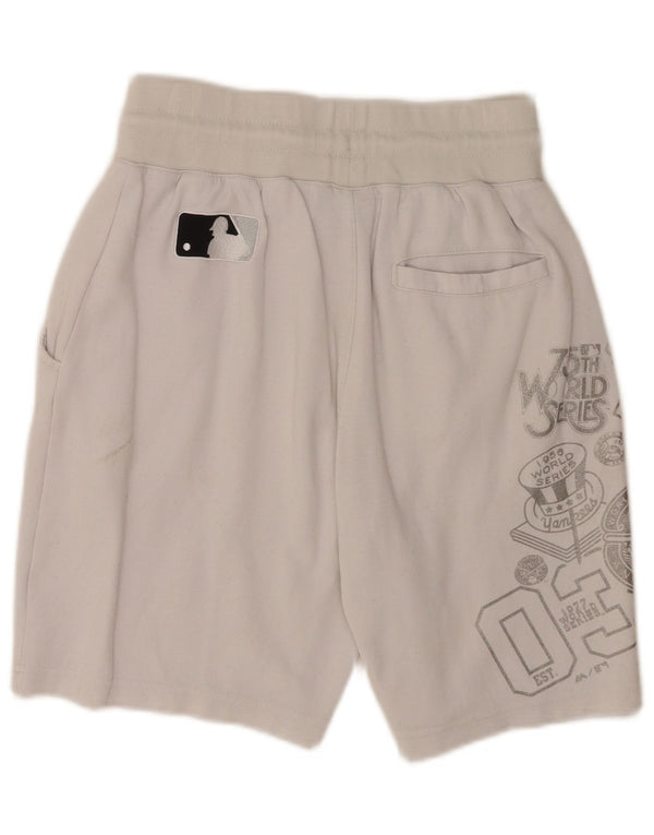 Majestic Mens New York Yankees Graphic Sport Shorts XS de algodão branco