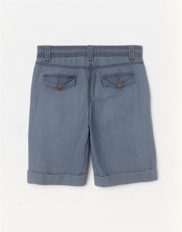M&Co Womens Bermuda Shorts UK 14 Large W32 Blue Cotton