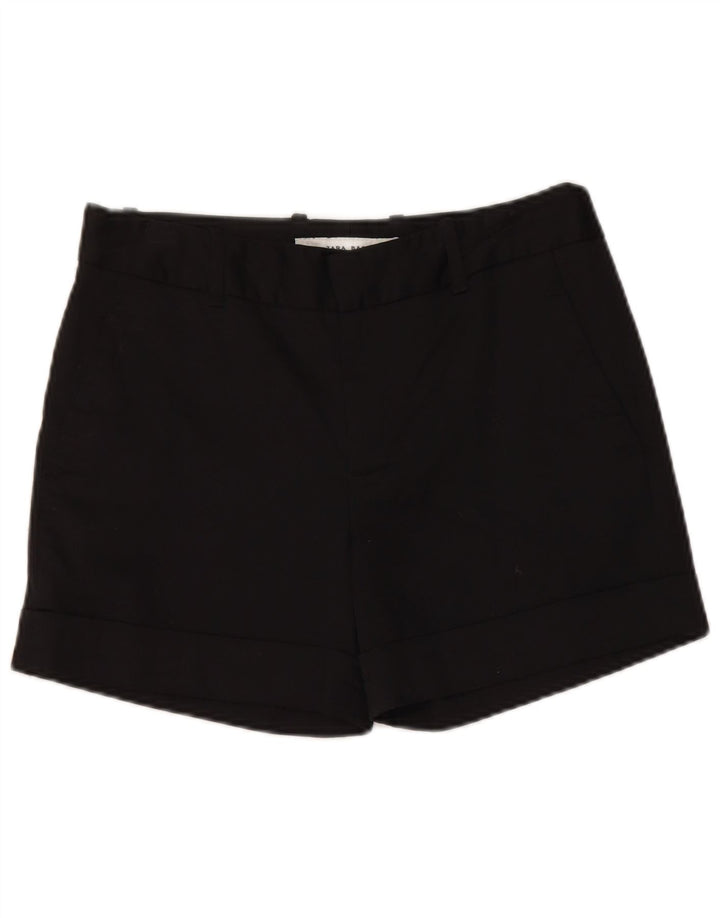 Zara Womens Chino Shorts Médio W28 Algodão Preto