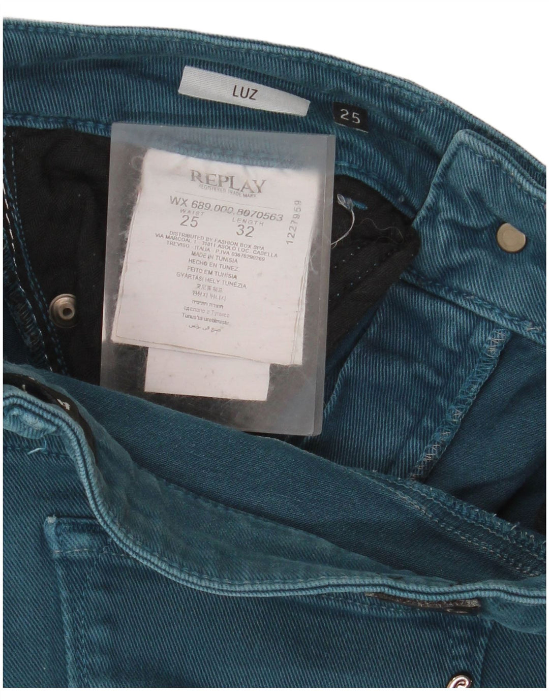 Replay Jeans Feminino Luz Slim W25 L27 Azul Algodão