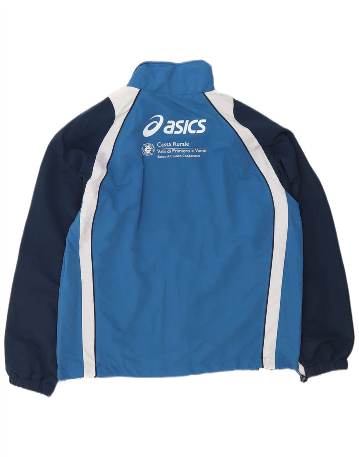 ASICS Mens Graphic Tracksuit Top Jacket Grande Azul Colorblock Poliéster