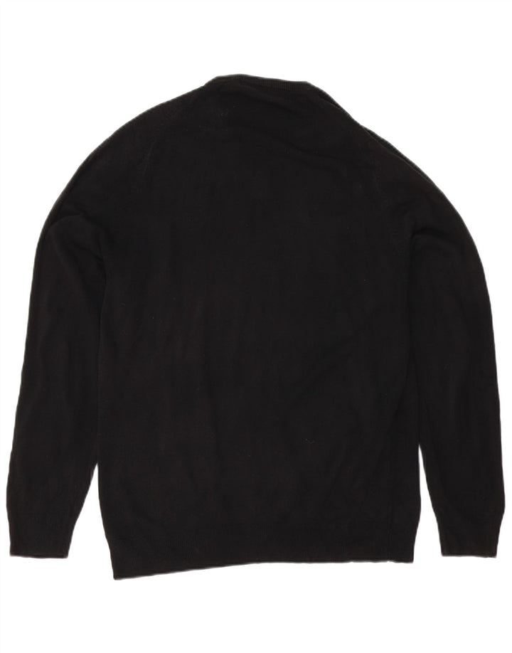 Suéter masculino Marks & Spencer Autograph com decote em V, acrílico preto médio