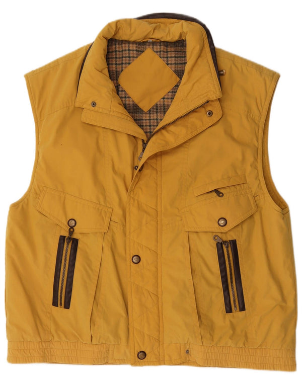 Colete utilitário masculino vintage UK 42 XL poliéster amarelo