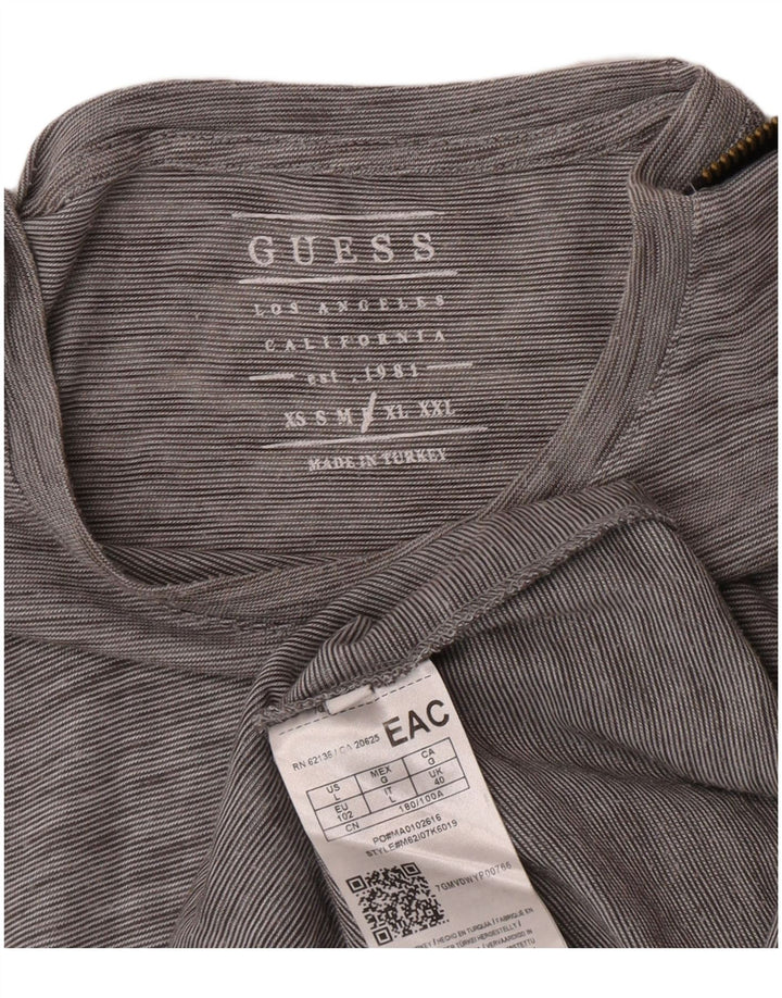 Camiseta masculina Guess grande poliéster manchado cinza