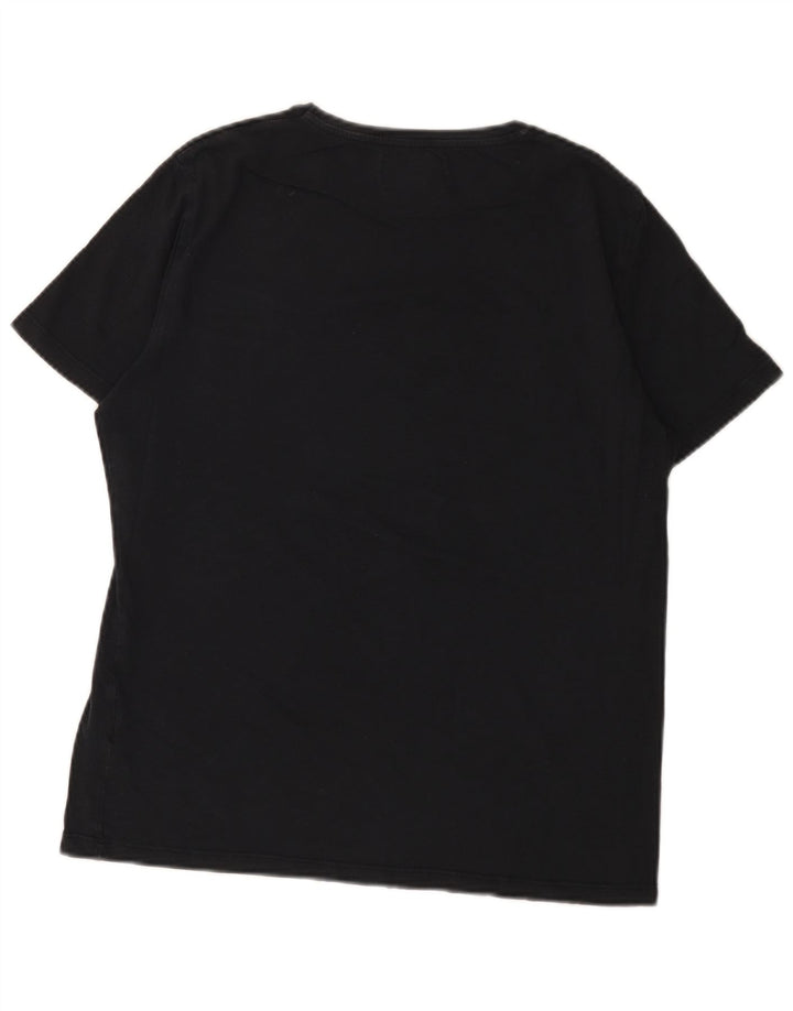 Camiseta gráfica masculina Marlboro Classics Top médio algodão azul marinho