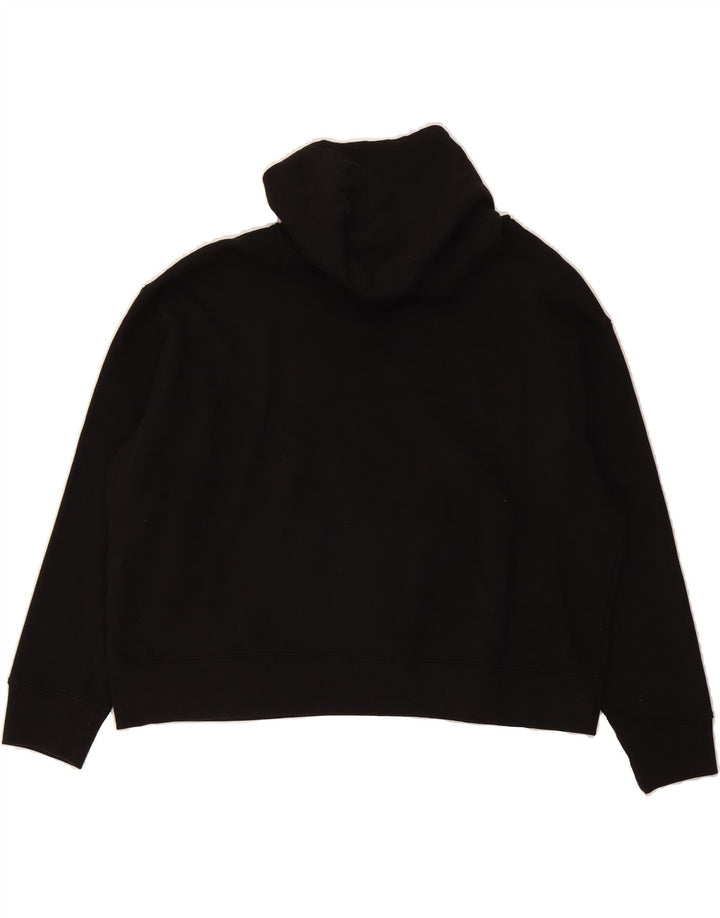 CHAMPION Womens Crop Oversized Graphic Hoodie Jumper UK 20 2XL Black Vintage Champion and Second-Hand Champion from Messina Hembry 