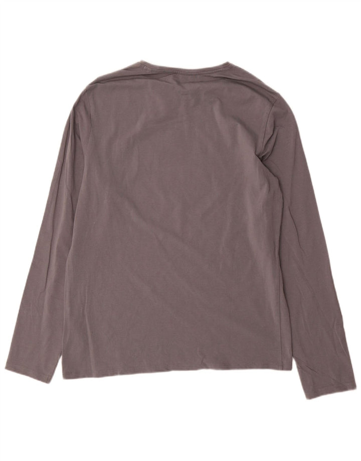 Guess Mens Gráfico Top Manga Longa UK 40 Algodão Cinza Médio