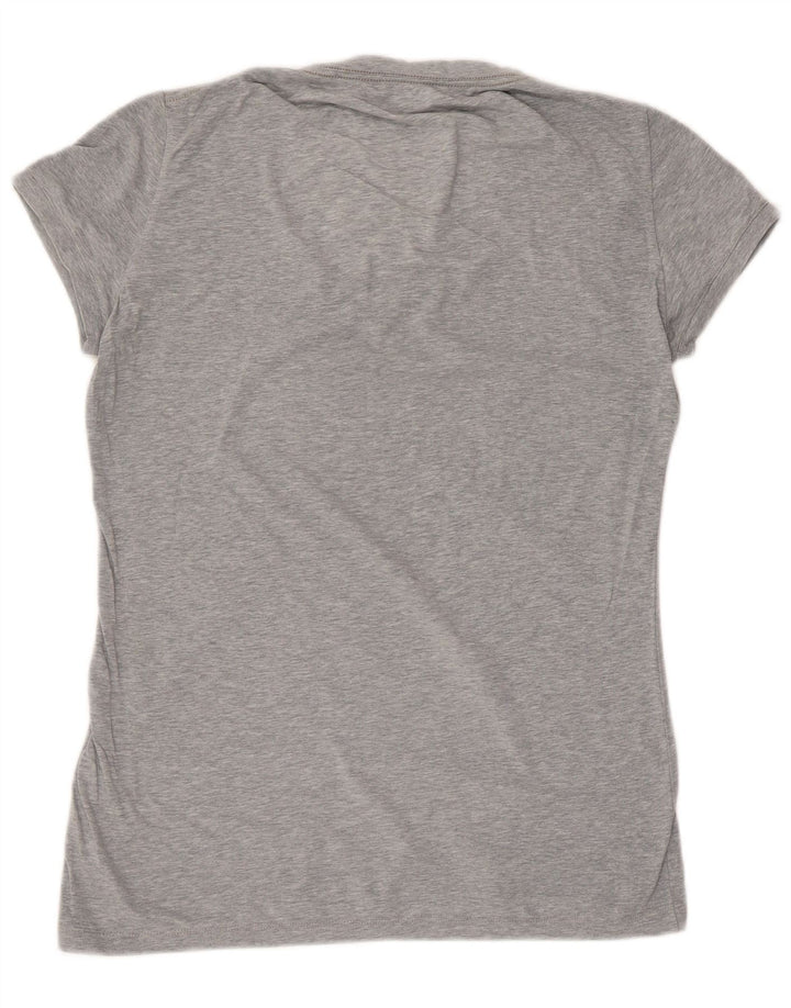 Camiseta feminina Nike UK 8 pequena cinza manchada de algodão