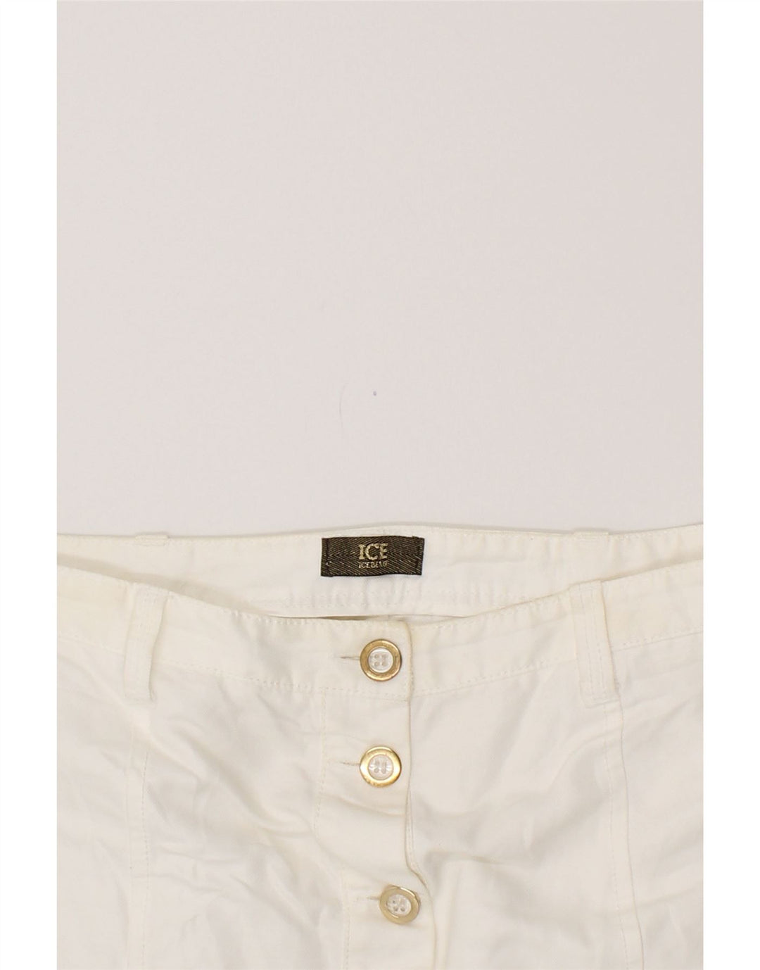 ICEBERG Womens Pencil Skirt W34 Large White Cotton Vintage Iceberg and Second-Hand Iceberg from Messina Hembry 
