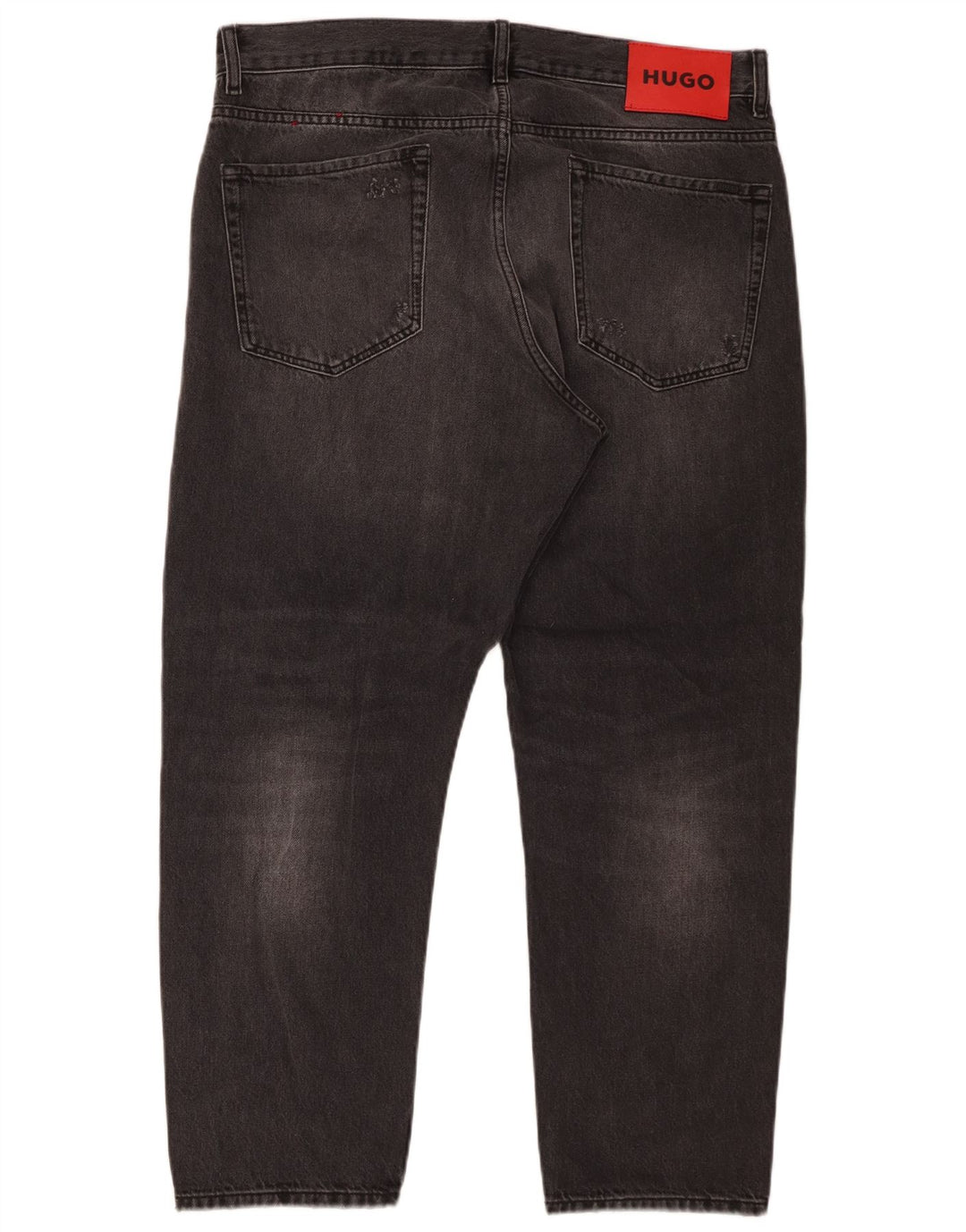 Hugo Boss Calça jeans reta masculina desgastada W34 L27 algodão cinza