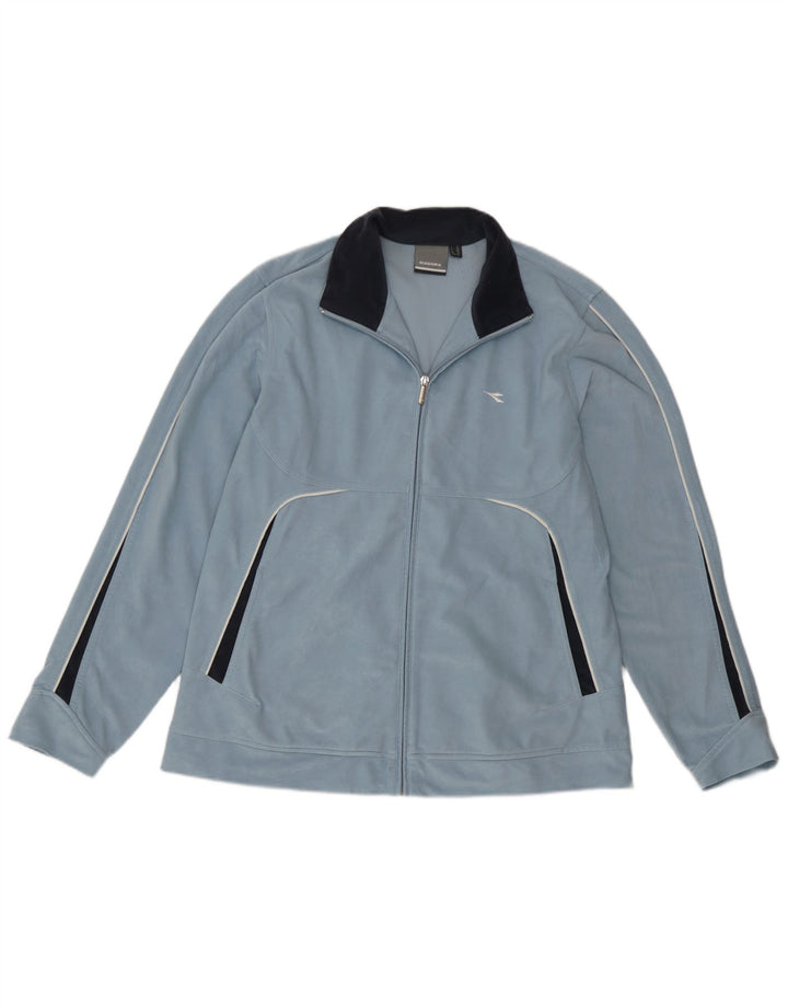 Diadora Womens Tracksuit Top Jacket UK 14 Grande Azul Colourblock Poliéster