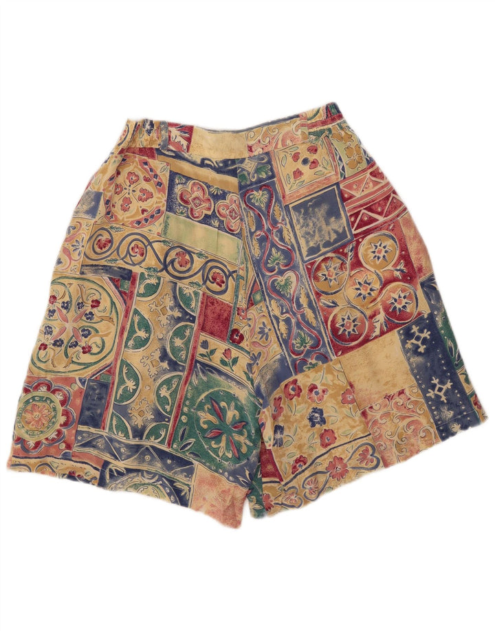 Shorts Chino Feminino Vintage W28 Médio Multicolorido Patchwork Seda