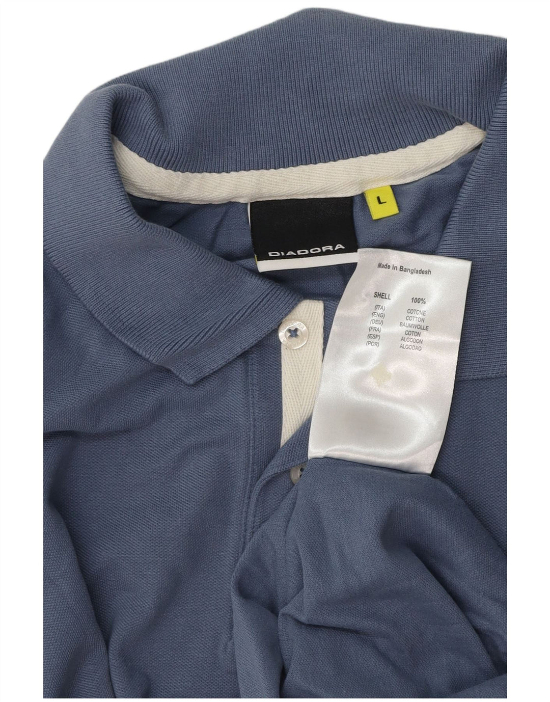 Camisa polo masculina Diadora grande algodão azul