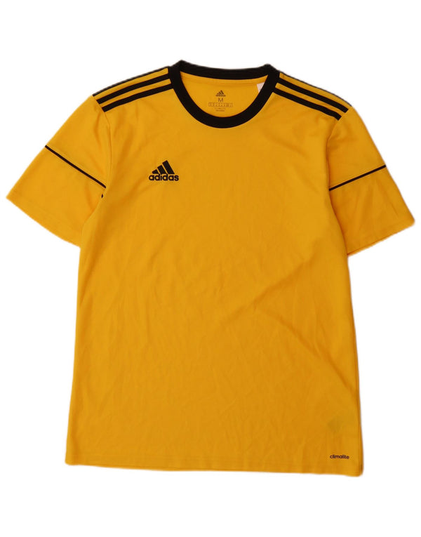 Adidas Mens Climalite Camiseta Top Médio Poliéster Amarelo