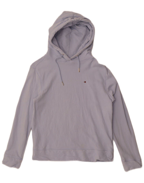 Tommy Hilfiger moletom com capuz oversized feminino Reino Unido 6 XS azul algodão