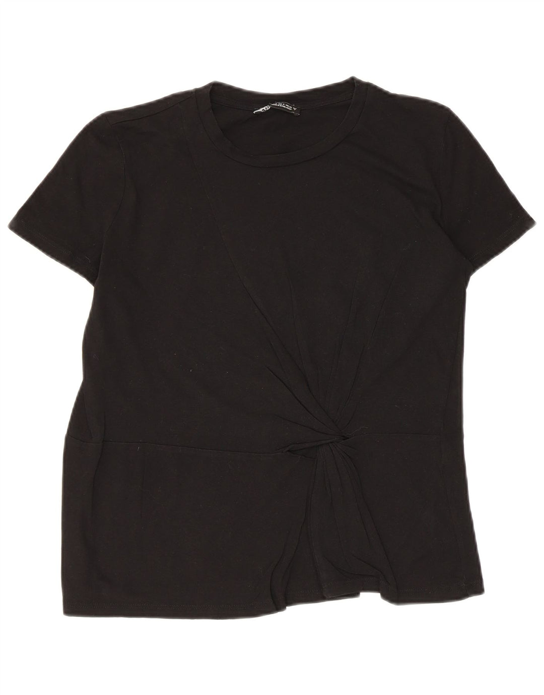 Blusa feminina Zara Top UK 10 pequeno algodão preto