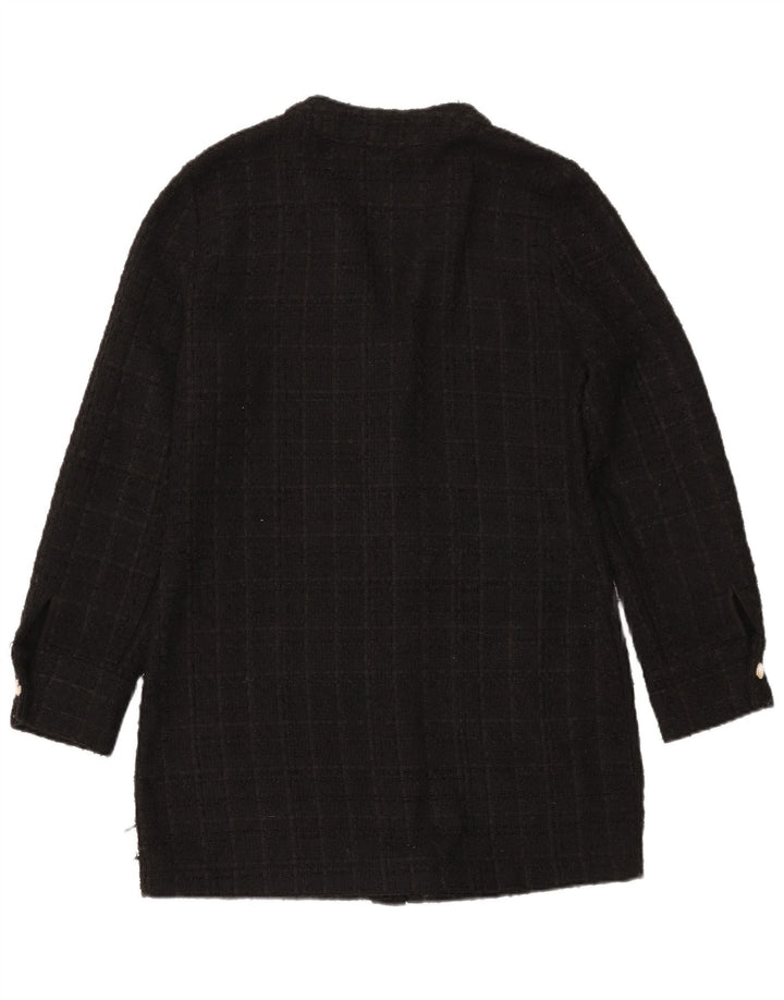 Suéter cardigã feminino Zara Longline Reino Unido 14 médio preto