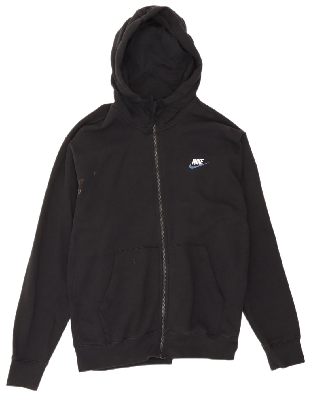 Suéter Nike masculino com capuz e zíper médio preto algodão