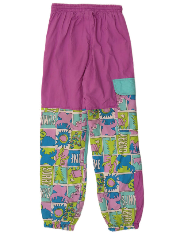 Calça de treino feminina vintage gráfica cargo joggers IT 44 médio roxo