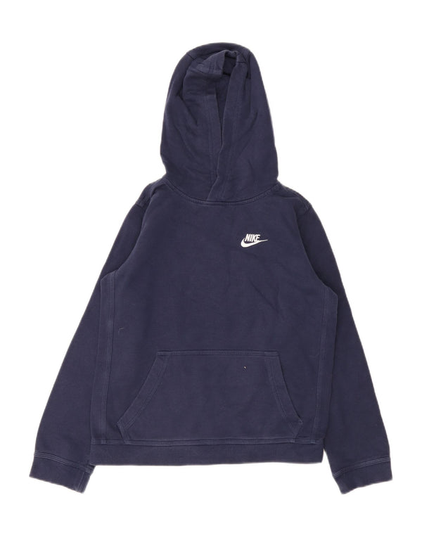 Jumper com capuz Nike Boys 12-13 anos grande algodão azul marinho