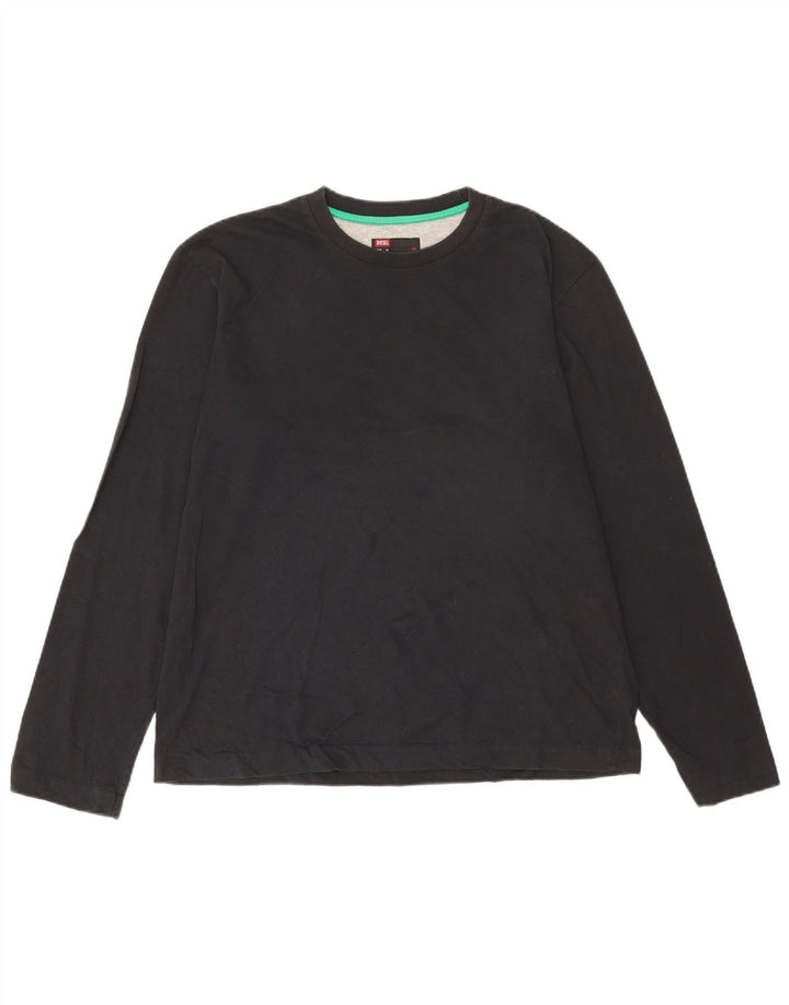 Diesel Mens Graphic Top Manga Longa XL Algodão Preto