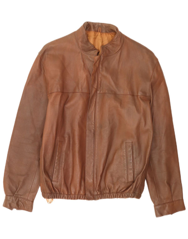 Jaqueta bomber masculina vintage IT 54 2XL marrom