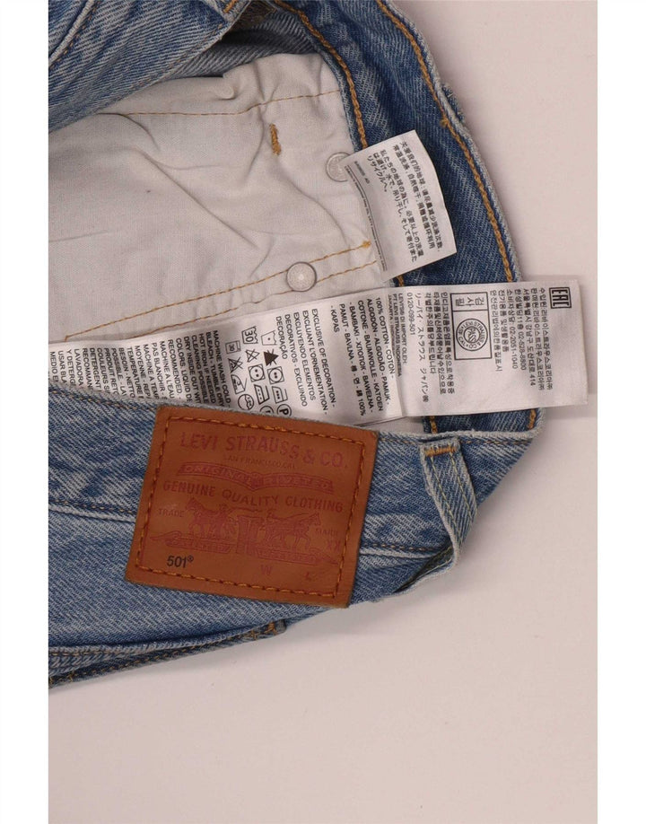 Calça jeans feminina Levi's 501 Straight W25 L30 azul algodão
