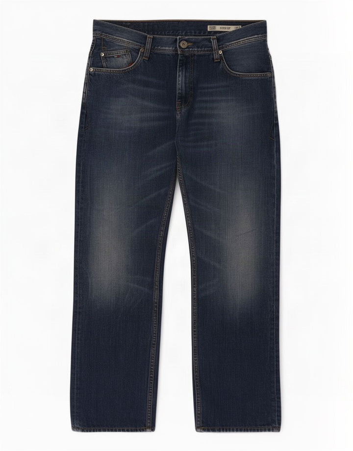 Tommy Hilfiger Masculino Ryder Zip Regular Straight Jeans W36 L32 Azul