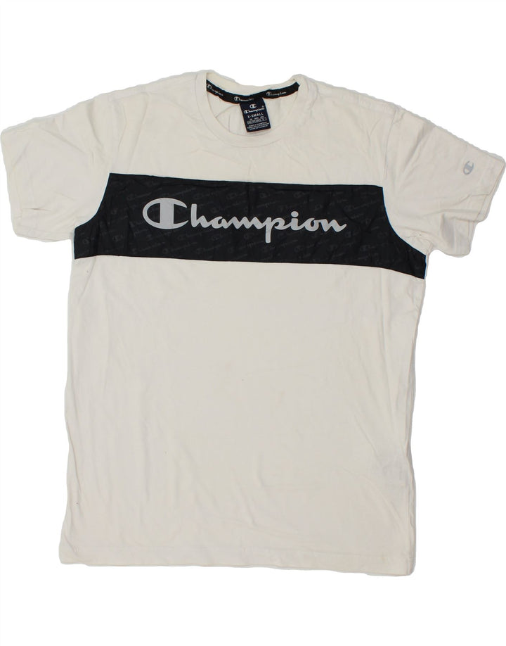 CHAMPION Mens Graphic T-Shirt Top XS White Cotton Vintage Champion and Second-Hand Champion from Messina Hembry 