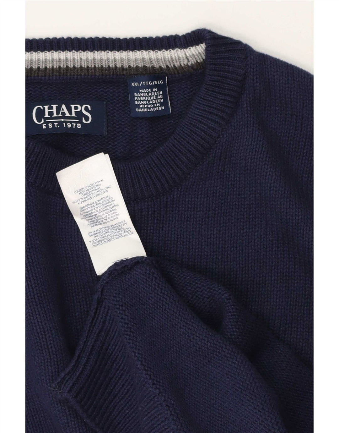 Suéter masculino Chaps regular fit com gola redonda 2XL azul marinho clássico