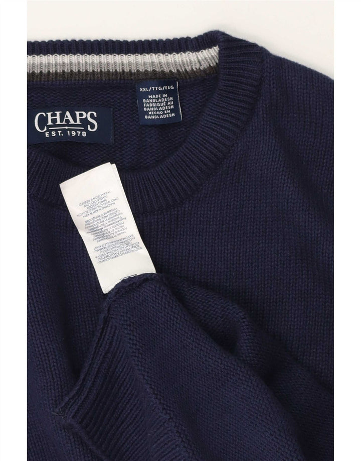 Suéter masculino Chaps regular fit com gola redonda 2XL azul marinho clássico